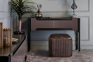 Пуф Гларус (Glarus) велюровый коричневый