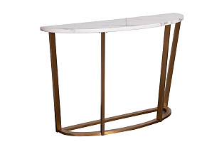 Консоль Жемчужно-Белый (Pearl White) белая/матовое золото