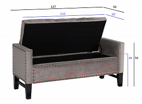 Банкетка с ящиком бежевая