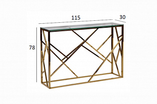 Консоль прозрачное стекло/золото