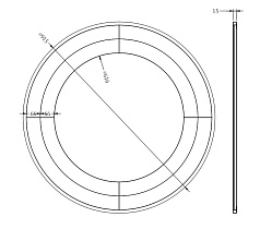 Зеркало в двухцветной зеркальной раме/золото
