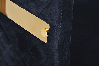 Стул велюровый синий/золото