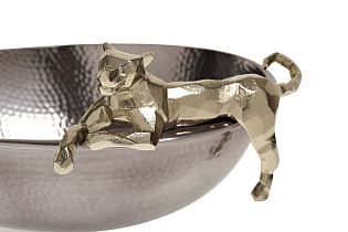 Блюдо декоративное «Ягуар» черное с золотом 2 (превью)