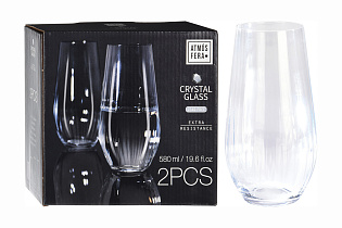 Набор из 2х стаканов для воды прозрачных с полосками