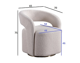 Кресло Teddy вращающееся искусственный мех белое