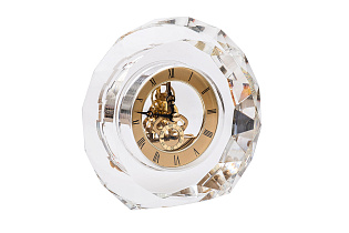 Часы настольные круглые золотые