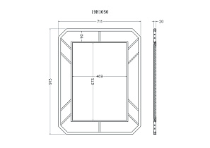 Зеркало в металлической раме (золото)