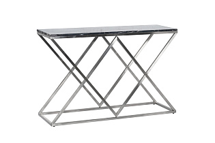 Консоль искусственный черный мрамор/мат.хром