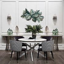 Стол обеденный раскладной круглый керамический белый 10 (превью)