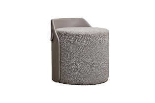 Пуф Bruno букле/искусственная кожа серый