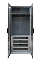 Шкаф Альто(Alto) двухдверный с выдвижными ящиками цвет серый кобальт