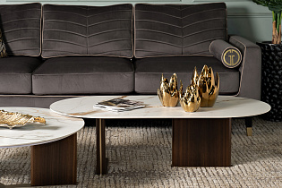 Стол журнальный овальный белый 10 (превью)