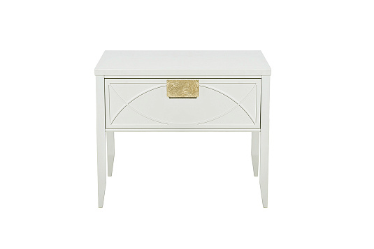 Тумбочка прикроватная с ящиком бежевая