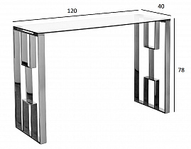 Консоль прозрачное стекло/хром