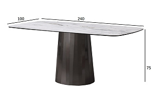 Стол обеденный керамический серый