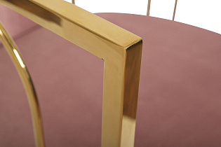 Стул велюровый розовый/золото