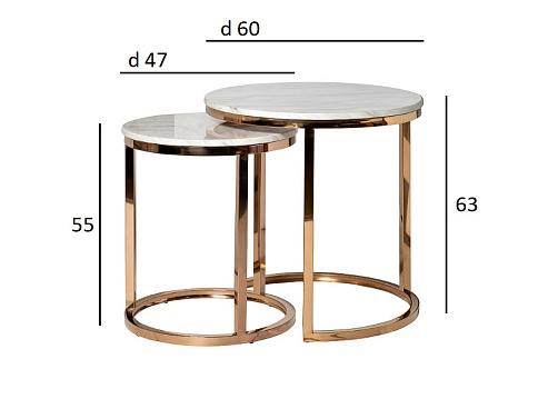 Набор из 2х журнальных столиков (искусственный мрамор)