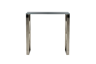 Консоль стекло серое/матовая латунь