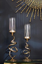 Подсвечник на металлической ножке (золотой)