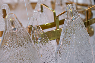 Люстра подвесная стекло прозрачное/золото