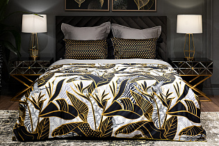 Комплект из 2х наволочек «Тропики» 50х70см золото/черный 4 (превью)