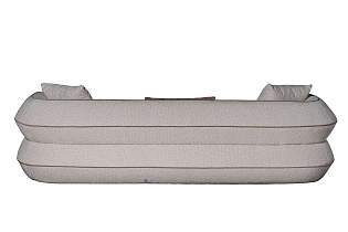 Диван Амели (Amelia) трехместный букле светлый с бежевым кантом