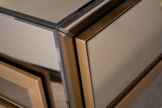 Консоль с 2мя ящиками зеркальная бронза/золото