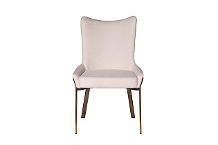 Стул обеденный букле белый/бронза