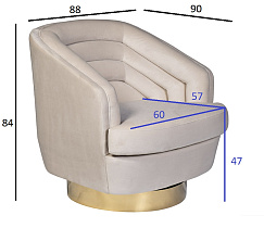 Кресло вращающееся велюровое кремовое 6 (превью)
