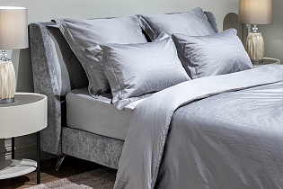 Пододеяльник сатиновый жаккард «Серпенте» 200х220см серый 2 (превью)