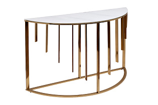 Консоль приставная мраморное стекло/золото 2 (превью)