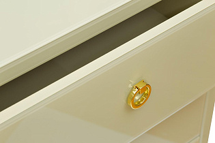 Комод со стеклянной столешницей бежевый