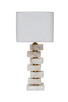 Лампа настольная мраморная с белым абажуром