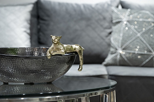 Блюдо декоративное «Ягуар» черное с золотом 3 (превью)