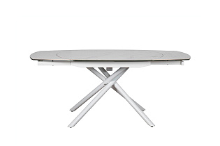 Стол обеденный раздвижной керамический белый