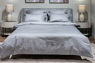 Комплект постельного белья "Серпенте" серый семейный с наволочками 70х70см