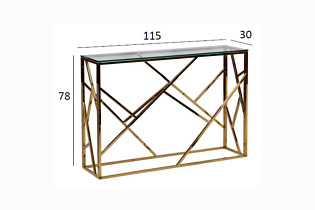 Консоль прозрачное стекло/золото