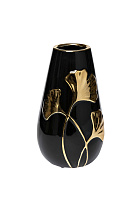 Ваза керамическая черная с золотом «Гинкго» 1 (превью)