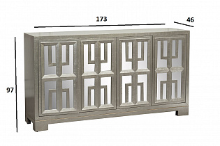 Комод дизайнерский с зеркальным фасадом
