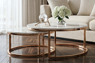 Набор из 2х журнальных столов (искусственный мрамор)