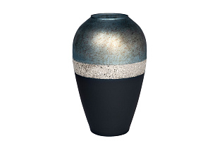 Ваза стеклянная сине-голубая с золотом 43см 1 (превью)