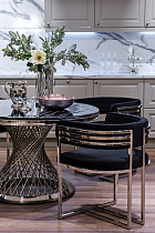 Стул велюровый черный/хром