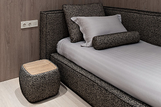 Столик прикроватный мягкий Runa шенилл серый 7 (превью)