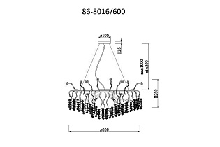 Люстра подвесная "Монетки" стекло/металл шампань
