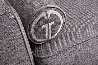 Диван Madrid Memory трехместный шенилл коричневый с кантом