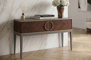 Консоль с 2-мя ящиками темный шпон