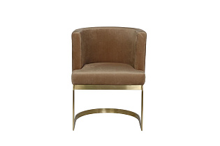 Стул на металлическом каркасе светло-коричневый