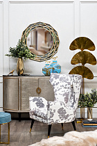 Кресло серо-белое с ушками