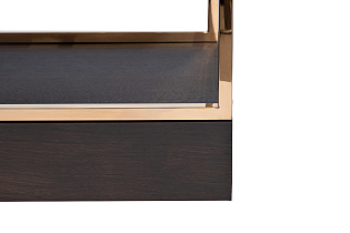 Стеллаж-полусфера розовое золото/темный шпон 4 (превью)