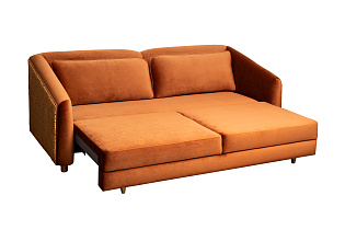 Диван Треви(Trevi) трехместный раскладной оранжевый с кантом